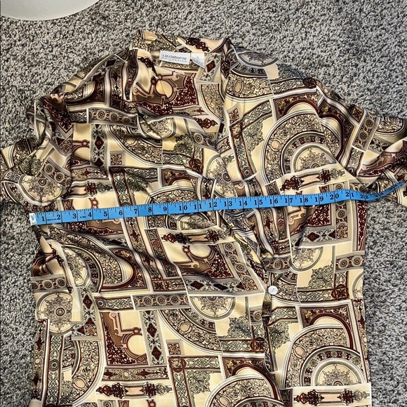 Liz Claiborne Vintage 90's Pure Silk Patterned Surplice Top, Size  16 - Picture 3 of 6